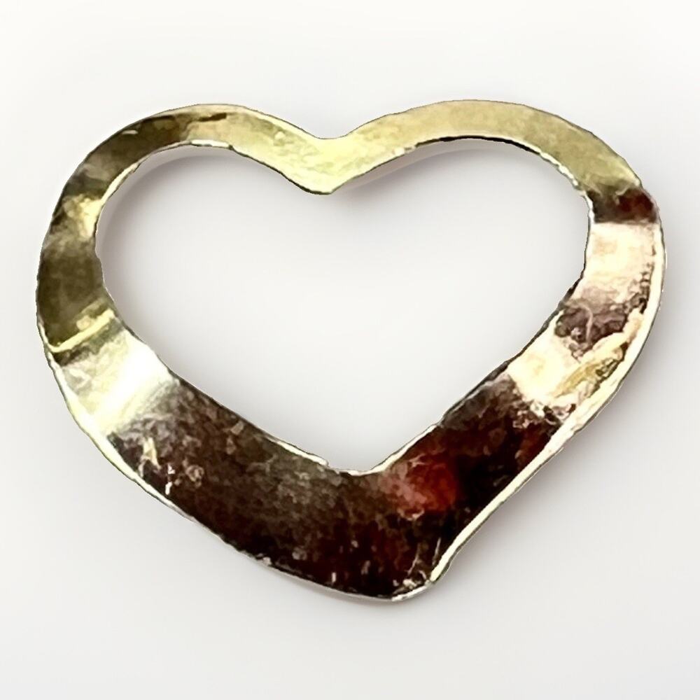 14K Yellow Gold Open Heart Charm Pendant 0.2g Dainty Fine Jewelry